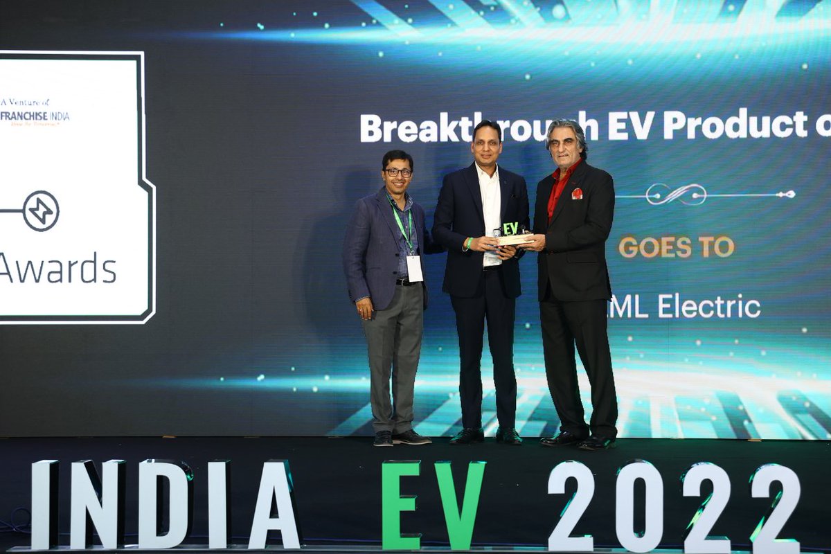 OpportunityInd's tweet photo. Congratulations to @lml_electric for winning "Breakthrough EV product of the Year " at India EV Confex and Awards 2022.

#indiaevshow #opportunityindia #electricvehicleshow #electricvehicles #evindia #evaward #capitalA #evindustry #evbusiness #electricmobility #LML #LMLelectric https://t.co/O6PJCL2BIx