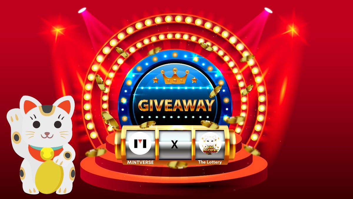 👀 Mintverse x 𝐓𝐡𝐞 𝐋𝐨𝐭𝐭𝐞𝐫𝐲 🧧 Giveaway
🏆 We are giving away 3 FREE MINT SPOTS from @TheLotteryNFT
 
🍀3 winners 🚀
👉To enter:
1️⃣Like/Retweet
2️⃣Follow @TheLotteryNFT &amp; <a href="/Mintverse_/">Mintverse｜0% Trading Fees</a>
3️⃣Tag 2 friends

🕙Ends in 24hrs!
#giveaway #wl #FreeMint #Mintverse #NFT #web3community