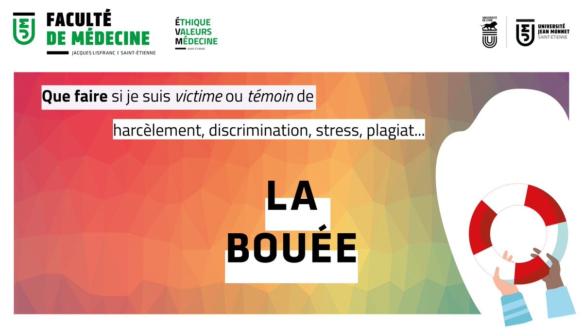 Faculté de Médecine UJM (@facmedecine_ujm) on Twitter photo La Faculté de médecine de l'<a href="/Univ_St_Etienne/">Université Jean Monnet Saint-Étienne</a> s'engage pour la #SantéMentale de ses étudiants ! Que faire si je suis victime ou témoin de #harcèlement, #burnout, #racisme, #stress, #plagiat, #discrimination... ? (1/3) La Faculté de médecine de l'<a href="/Univ_St_Etienne/">Université Jean Monnet Saint-Étienne</a> s'engage pour la #SantéMentale de ses étudiants ! Que faire si je suis victime ou témoin de #harcèlement, #burnout, #racisme, #stress, #plagiat, #discrimination... ? (1/3)