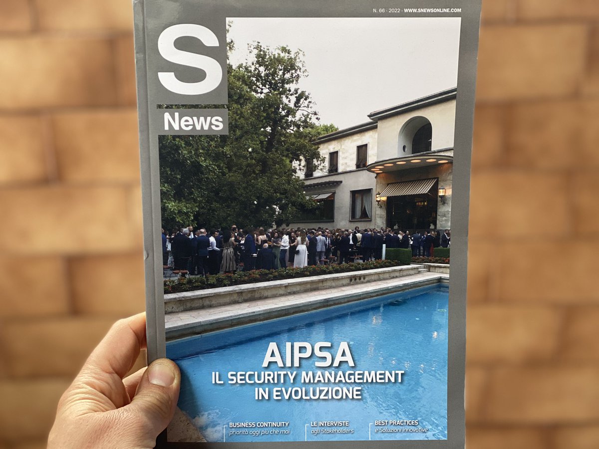 #AIPSA è la protagonista della Cover Story del numero 66 di <a href="/SNewsOnline/">S News</a> , uno speciale espressamente dedicato ai #SecurityManager, #Progettisti, #EndUser.

snewsonline.com/aipsa-security…

#professionesecuritymanager #sicurezza #story #news #interview