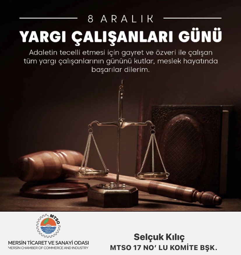 Yargı sistemimiz içerisinde görev yapan tüm yargı çalışanlarının  8 Aralık Yargı Çalışanları Günü’nü kutlarız...⚖️