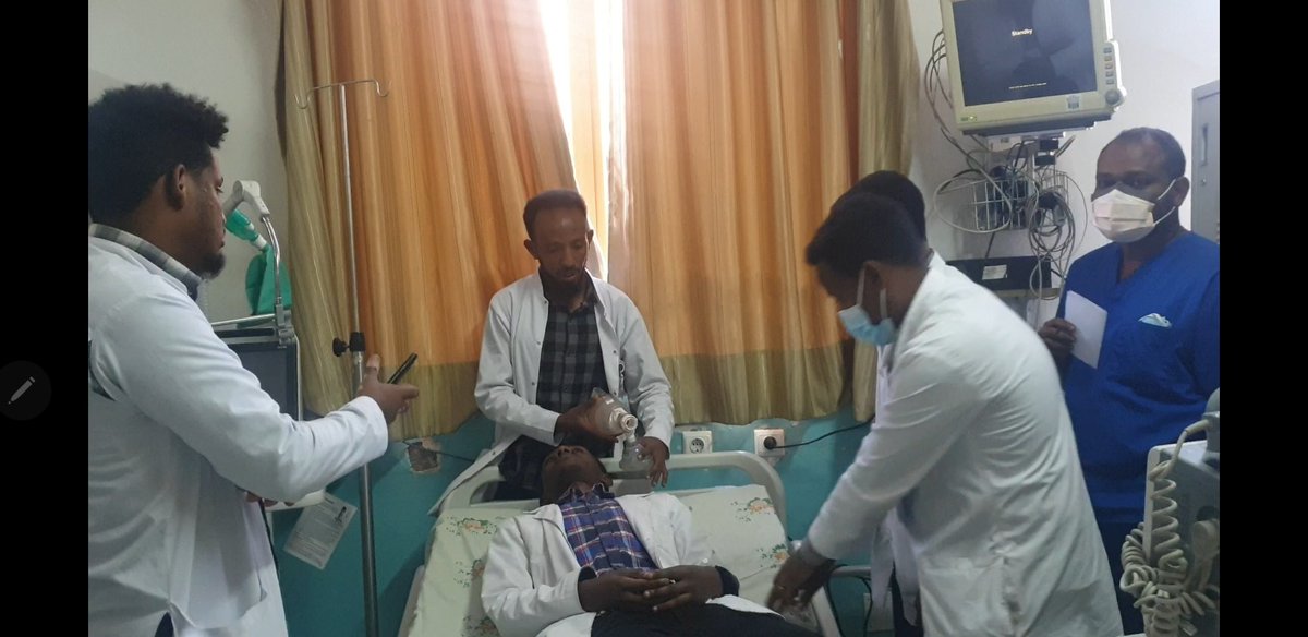 Ayalew75095698's tweet photo. Cardiac Arrest CPR Resucitation Simulation practice at Emergency Department Red side when there is no patient.High quality CPR and Early Defibrillation Saves Life.Practice makes Perfect!!
#Resucitation #CardiacArrest
@ShalloAlemu2
@Temesgen8tweet
@aabethospital @SPHMMC_Official https://t.co/dGTQtFxXiz