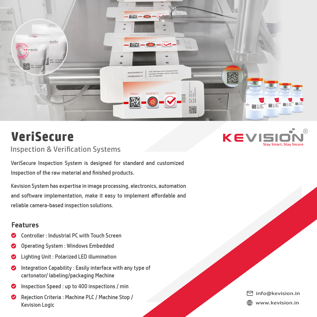 KevisionSystems's tweet photo. Verisecure, a high-resolution Camera based Inspection System seamlessly designed for Standard and customized inspection

.
.
.

#verisecure #camerabasedinspection #pharmamanufacturing #pharmaceuticalindustry #kevisionsystems https://t.co/aC8CKGiOBZ