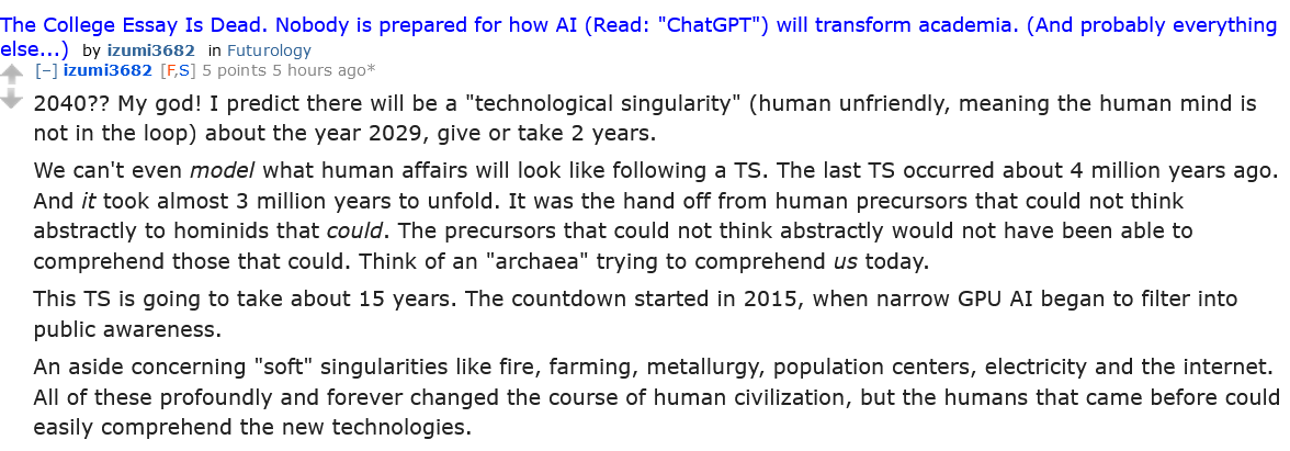 (from izumi3682) Nobody is prepared for how AI (Read: "#ChatGPT") will transform academia. (And probably everything else...) reddit.com/r/Futurology/c…