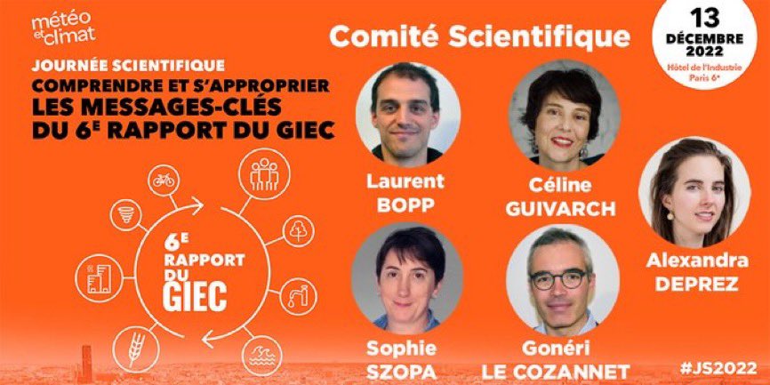 JouzelJean's tweet image. #JS2022 “Comprendre et s’approprier les messages-clés du 6ème rapport du #GIEC” de @MeteoClimat. 

Merci aux membres du comité scientifique @CelineGuivarch, @alexandradeprez, @Goneri76, @SophieSzopa &amp;amp; @laurent_bopp pour l’élaboration de ce programme 👉 bit.ly/3BOqXQo