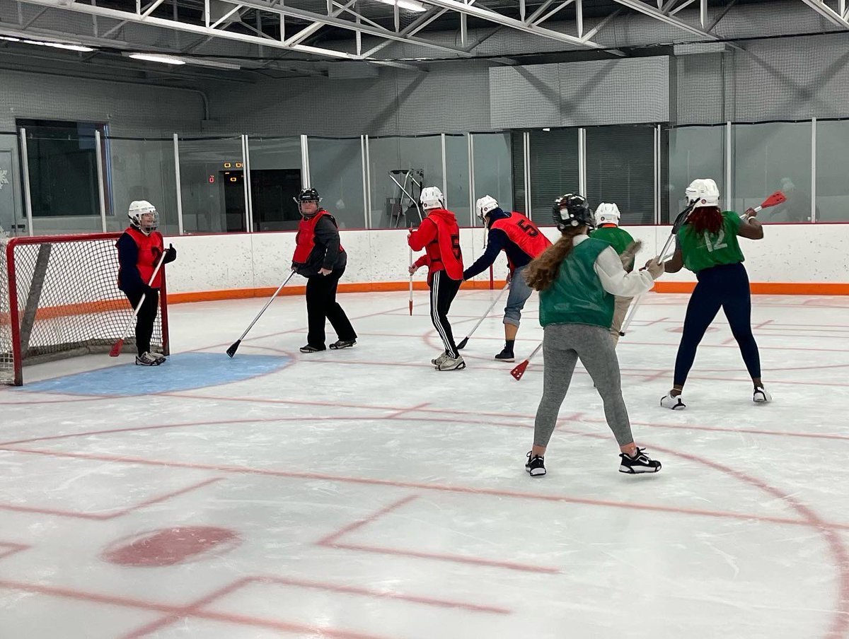 Highlights from the #RecFam broomball game @SlaterIceArena
