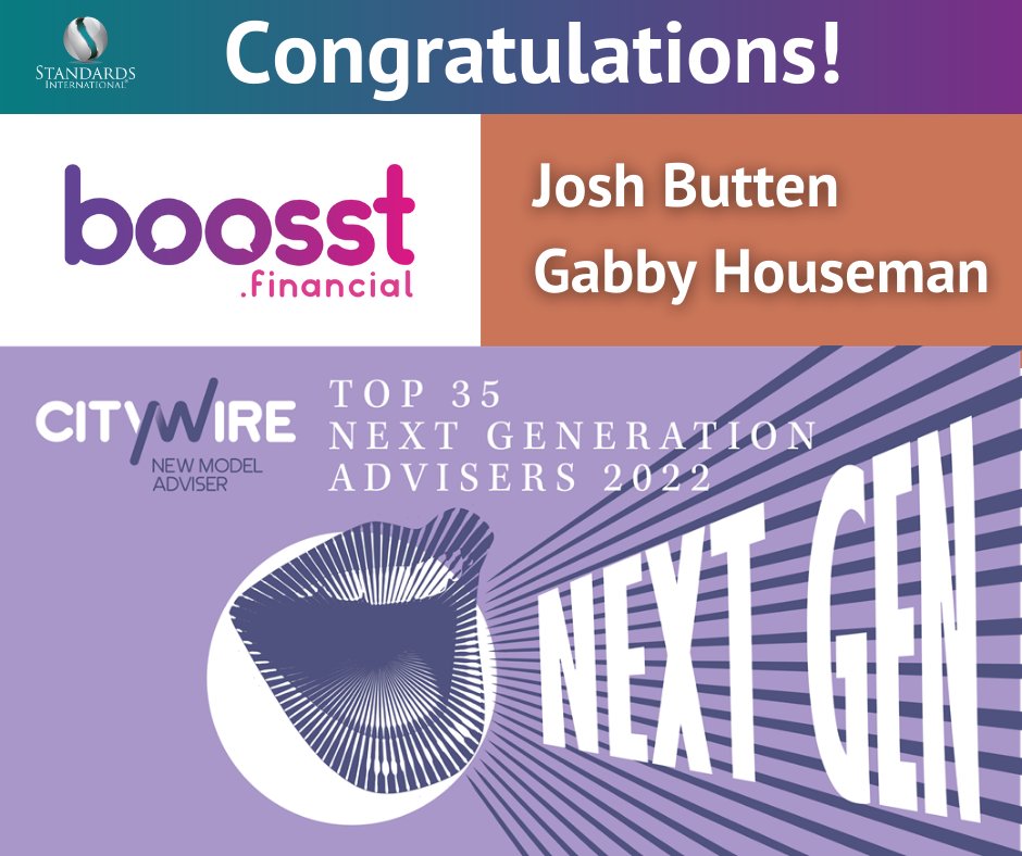 StandardsInt (@standardsint) on Twitter photo Congratulations to <a href="/joshbutten/">Josh Butten MSc CFP FPFS</a> and Gabby Houseman from <a href="/boosstFinancial/">boosst</a> for making this year's #Citywire #NMA list of The Top 35 Next Generation Advisers 2022!
#excellenceasstandard #financialservices
#financialplanning <a href="/littlemisswoww/">Michelle Hoskin</a> Congratulations to <a href="/joshbutten/">Josh Butten MSc CFP FPFS</a> and Gabby Houseman from <a href="/boosstFinancial/">boosst</a> for making this year's #Citywire #NMA list of The Top 35 Next Generation Advisers 2022!
#excellenceasstandard #financialservices
#financialplanning <a href="/littlemisswoww/">Michelle Hoskin</a>