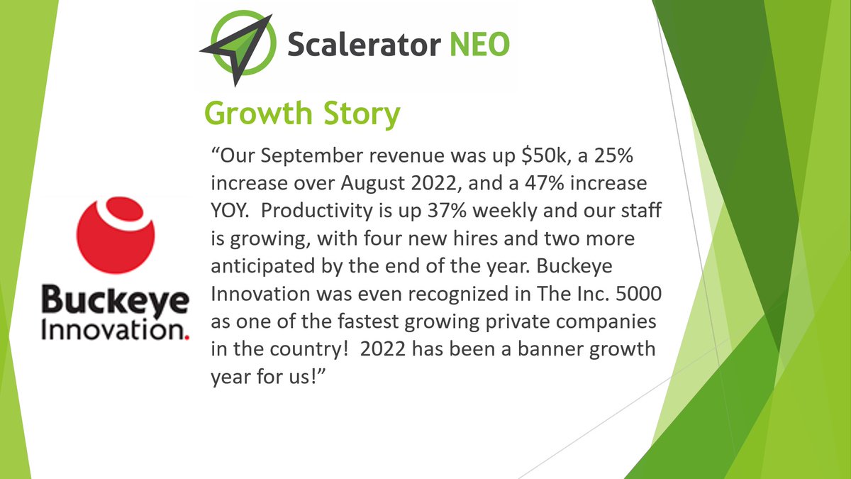 Strengthening customers, capacity, and cash simultaneously is key to how Scalerator helps entrepreneurs rapidly #scaleup their businesses. Check out this impressive growth story from Scalerator NEO graduate @BuckeyeWebDev @inc5000 scaleratorneo.org/apply-now
