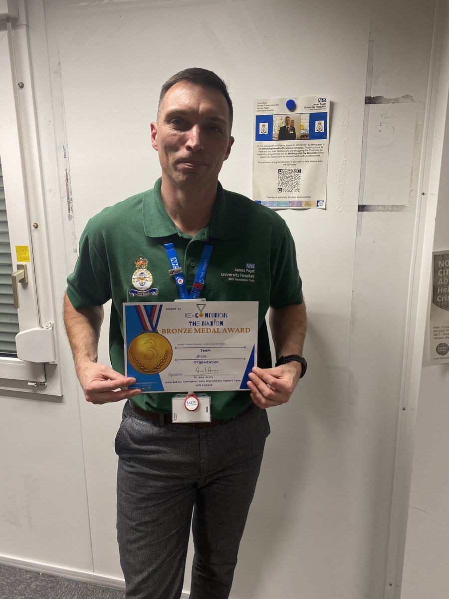 Tracey Bitters (@bitterstracey) on Twitter photo Proud to present Bronze medal to our Armed Forces Advocate as he is enabling staff to support #walkingwiththewounded charity to raise important funds for veterans & serving personnel, over £200 raised already. <a href="/ReconGamesUK/">ReconditionTheNation</a> <a href="/SegasbyJo/">Jo Segasby</a> <a href="/mrpaulcmorris/">Paul morris</a> <a href="/JamesPagetNHS/">JPUH NHS FT</a> <a href="/JackyCopping/">Jacky Copping MBE</a> Proud to present Bronze medal to our Armed Forces Advocate as he is enabling staff to support #walkingwiththewounded charity to raise important funds for veterans & serving personnel, over £200 raised already. <a href="/ReconGamesUK/">ReconditionTheNation</a> <a href="/SegasbyJo/">Jo Segasby</a> <a href="/mrpaulcmorris/">Paul morris</a> <a href="/JamesPagetNHS/">JPUH NHS FT</a> <a href="/JackyCopping/">Jacky Copping MBE</a>