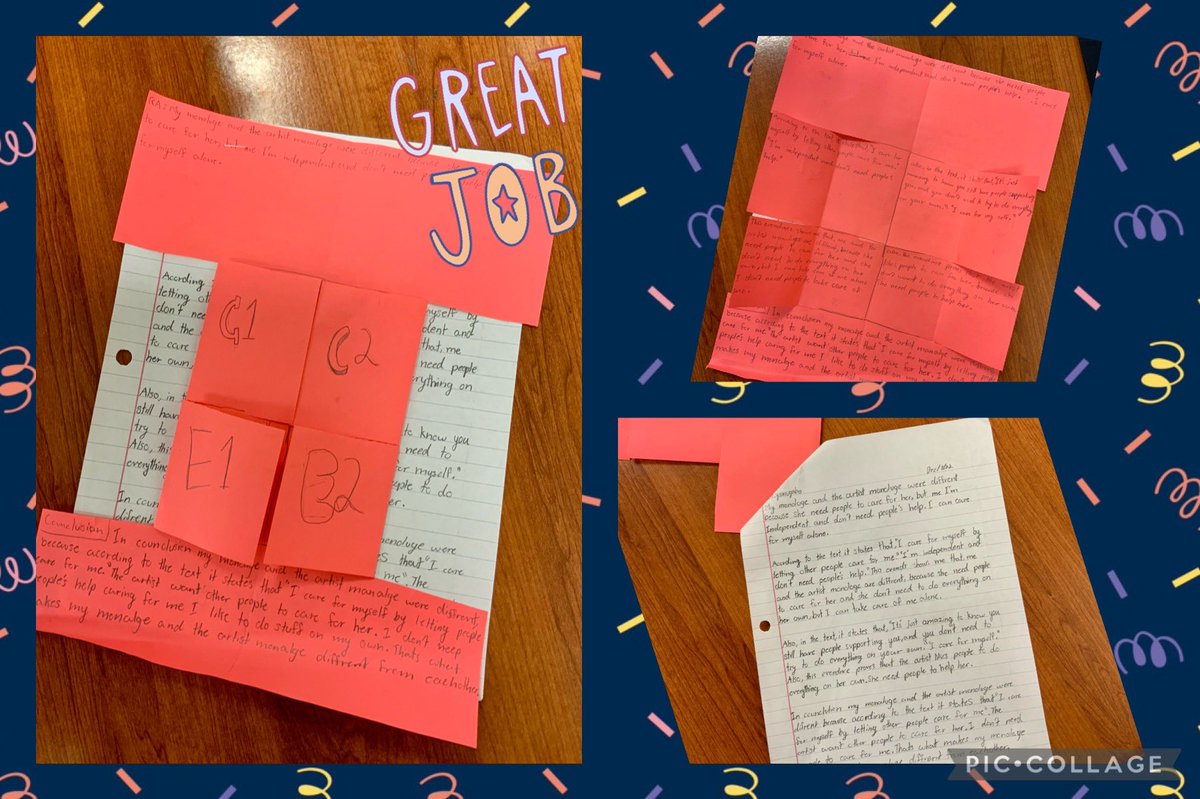 sarahmandella's tweet photo. Love the graphic organizer @TylishaJonesELA created for her kids! Sixth graders were organizing their ideas in order to write an extended constructed response…great job! https://t.co/WxQwCvXw8h
