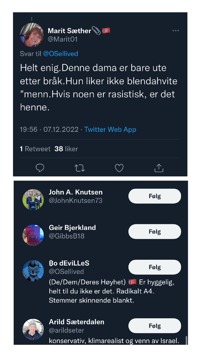 FyrstBiola's tweet photo. @OSellived Det er akkurat det du gjør. Og det vet du nok. For jeg ser hvilke innlegg du også liker under posten din. https://t.co/c5XncVmsR7