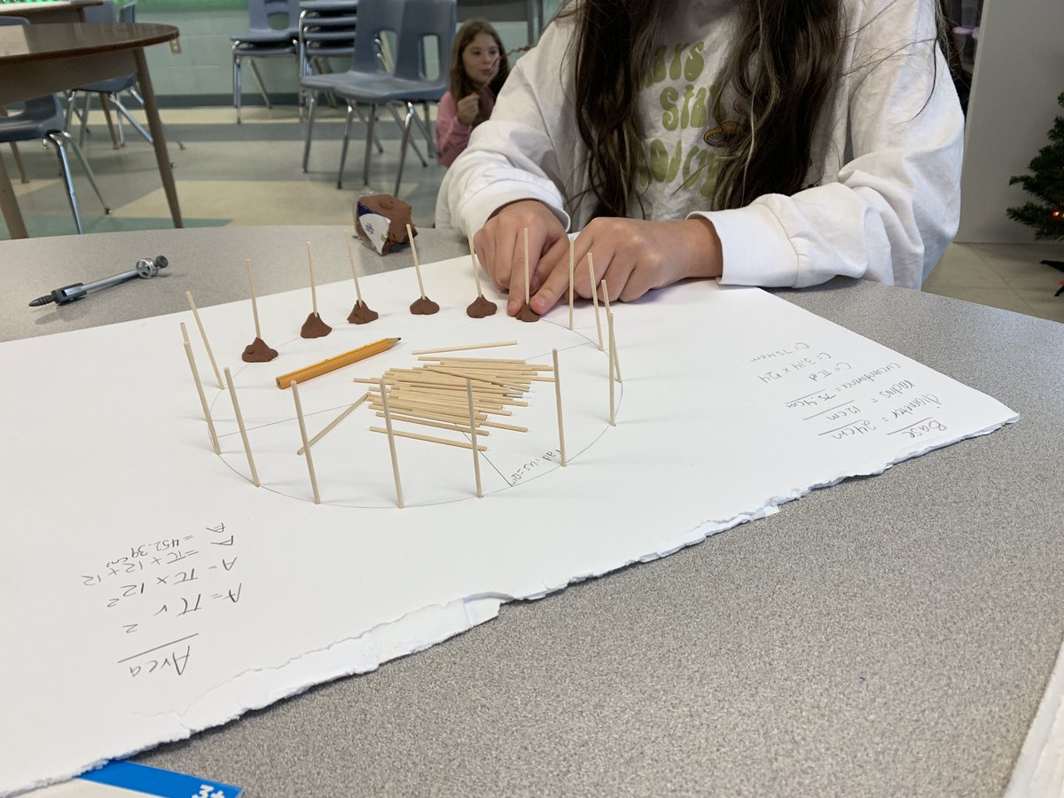 MissLeFaive's tweet photo. Culturally responsive STEM project! Ss are applying their knowledge from building a wigwam last week to build their own here in class! Ss had to create a circle base when given the diameter. Next, Ss build their dome-like structures to be strong enough to hold a “blanket of snow” https://t.co/NOGgqAsFrT