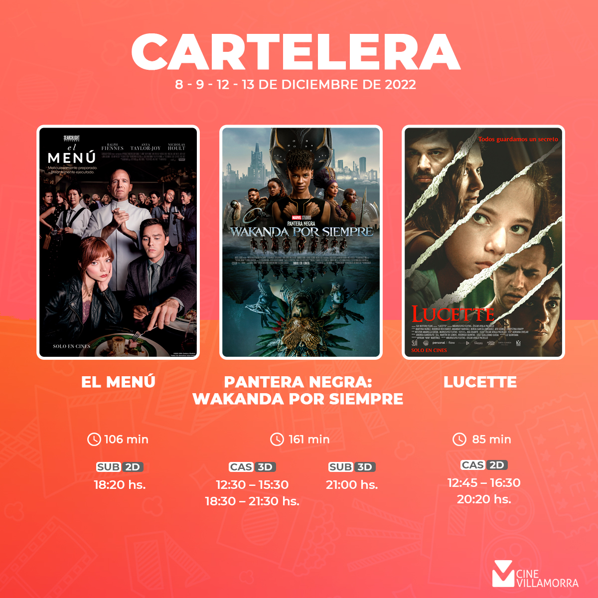 ¡LLEGÓ EL JUEVES CON DOS INCREÍBLES ESTRENOS! 🤩🎬

Te dejamos nuestra nueva cartelera y esperamos en #CineVillamorra para que disfrutes de combos y películas espectaculares 🍿🥤🥳