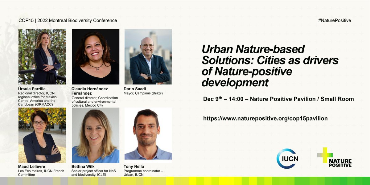 Interested in knowing how cities can implement Urban Nature-based Solutions🏙️? Join @IUCN tomorrow at @CBD_COP15! ➡️rb.gy/ttja6i