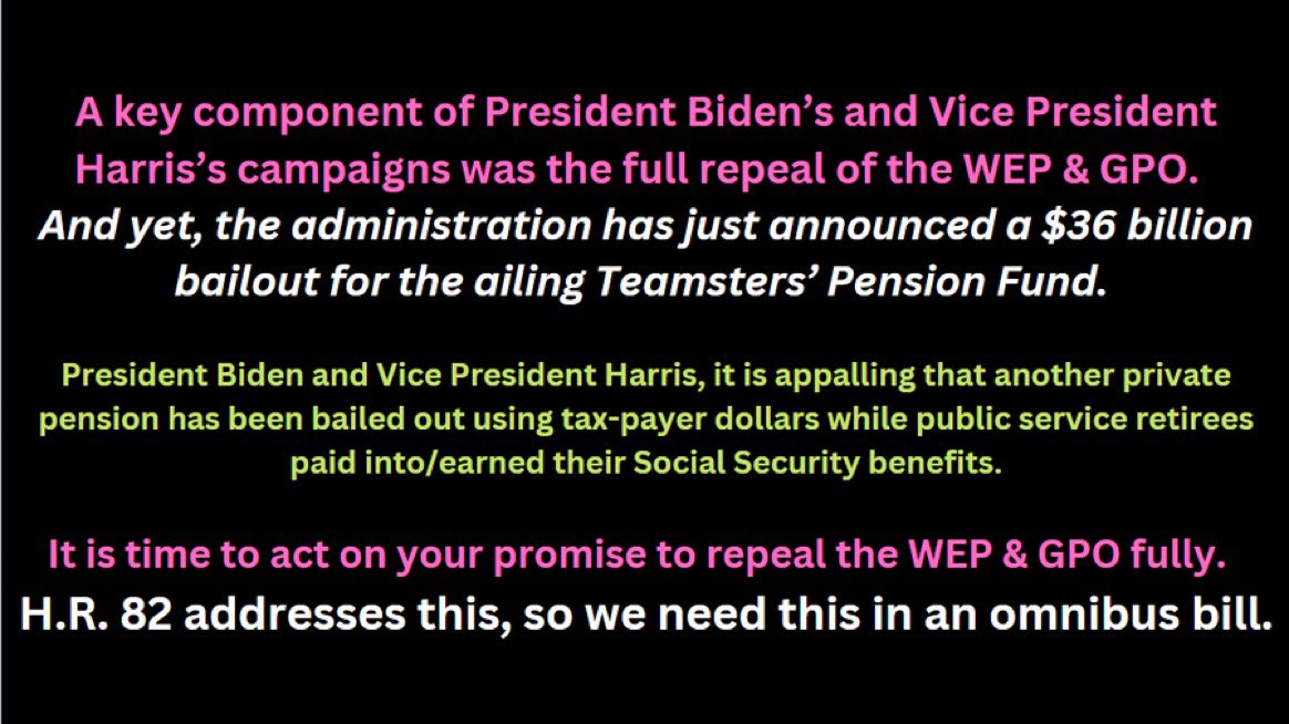 Bosredsoxy's tweet photo. @POTUS @VP @FLOTUS 
#RepealWEP &amp; #RepealGPO
#SaveHR82 to #EliminateWEPGPO.  #HR82OmnibusBill https://t.co/KtjRsrz1yp