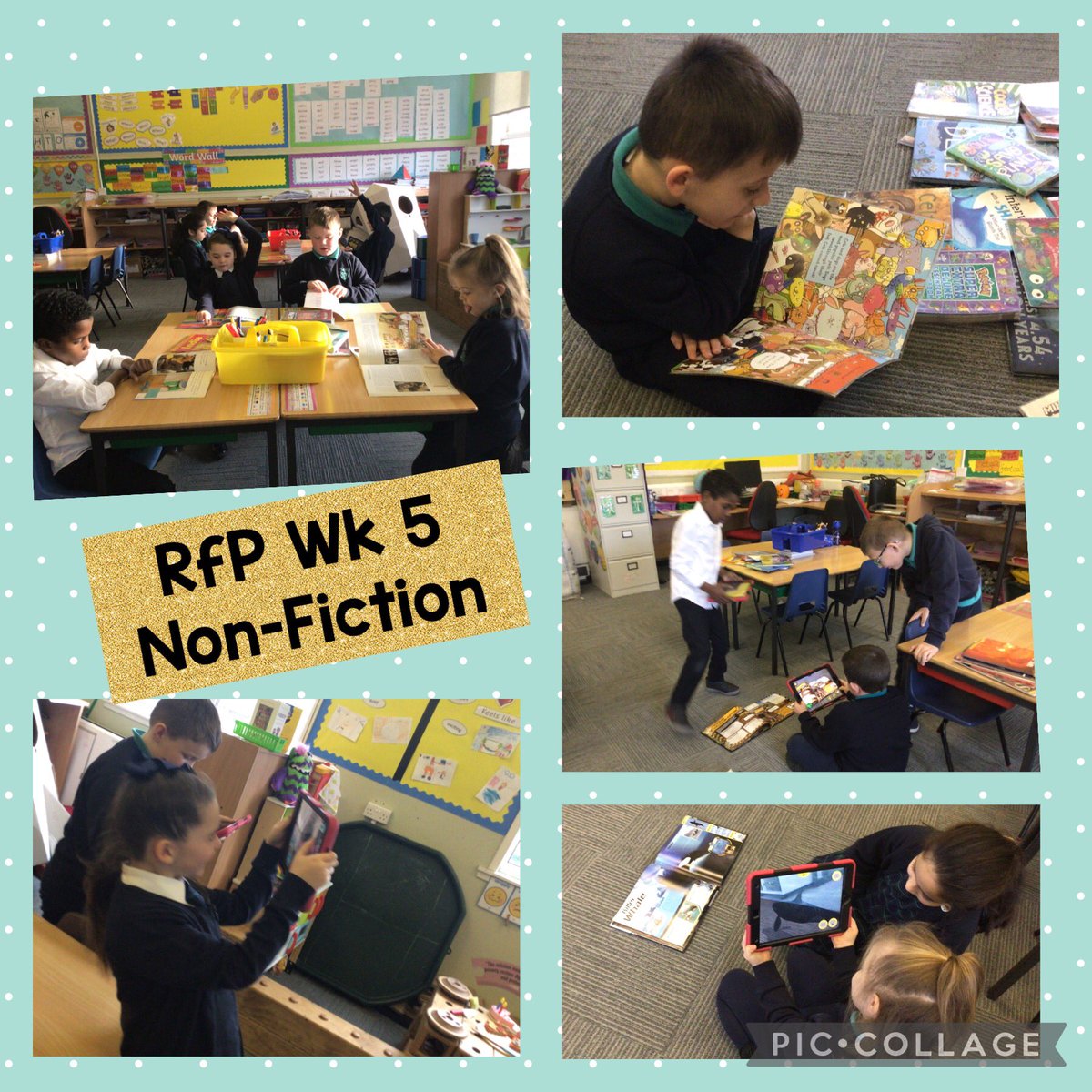 PopUpInverclyde's tweet photo. RfP Wk 4 &amp; 5

P3 @st_josephps had a great time exploring comic, graphic novels &amp; non fiction 

📱🦖 we loved having dinosaurs and creepy crawlies roaming the classroom
💡fantastic ideas for @pjbristow comic challenge

#RfPInverclyde https://t.co/7x2mrCpNTS