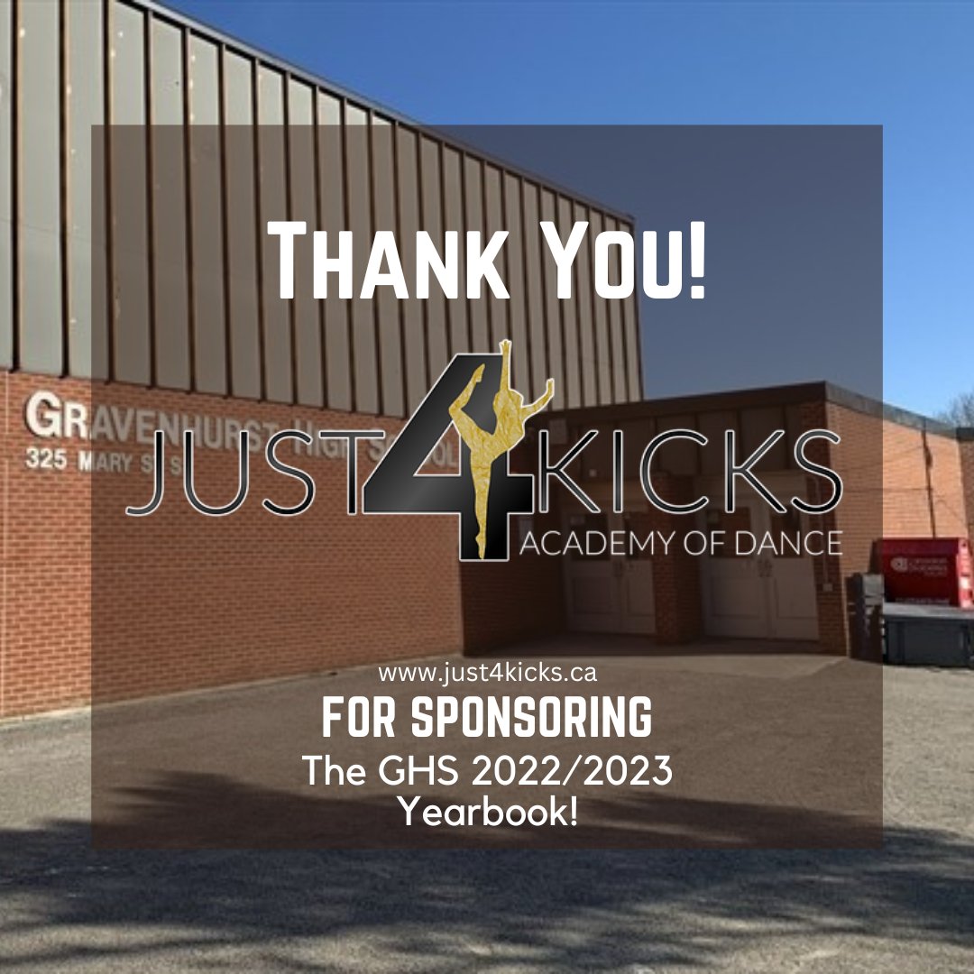 Just 4 Kicks does so much good in the community and for our students. They have stepped up once again and bought an advertisement in the GHS 2022/2023 yearbook! If you are interested in purchasing a yearbook advertisement email eric.barz@tldsb.on.ca #tldsb #community #just4kicks