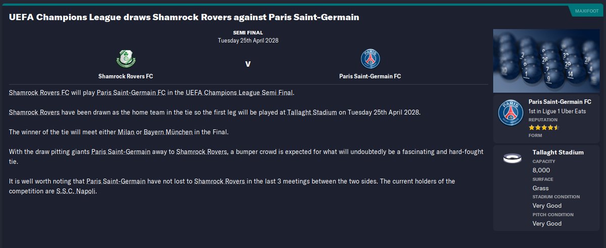 The great #ShamrockRovers are in the UCL SEMIS! #FM23 #ACH