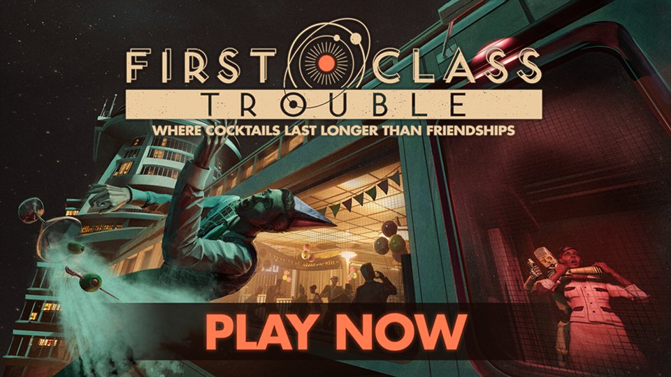 First Class Trouble is now available on @humble! 🥂 Whether you play as one of the human Residents or the rebellious Personoids, you will have to use your wit (and the occasional flying champagne bottle) to stay alive. 🍾 Join us on the Alithea! 🌌🚀 ➡️ humblebundle.com/store/first-cl…