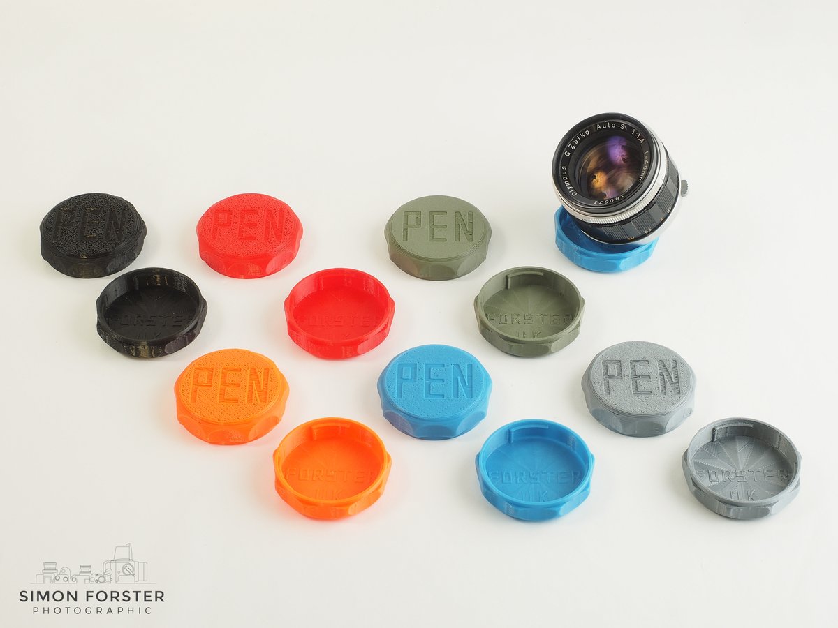 SimonFor's tweet photo. Version 2 of my half frame Olympus PEN rear lens cap is now on sale on my website as well as Etsy and eBay. Olympus PEN mounts are variable so a cap that fits one lens, might not fit another, so my V2 caps are designed to fit every Pen lens. #ForsterUK #OlympusPEN #lenscap https://t.co/Ndu8nhqlcD