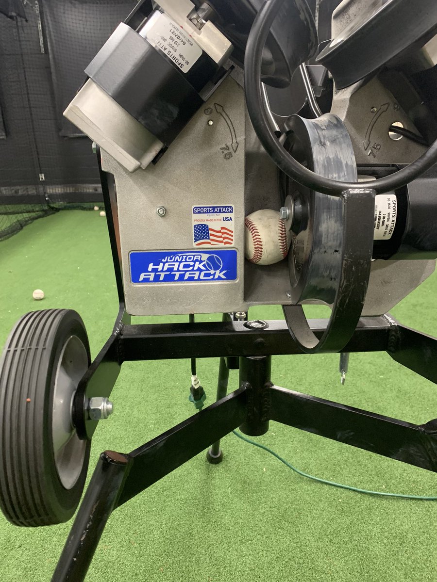 This morning, one of our sophomores SMOKED a ball back at the machine and got it jammed. The bottom wheel stopped immediately. Never seen anything like that before! 

Shout out to our head maintenance man for shoving a crowbar in there getting it out! That ball wasn’t budging