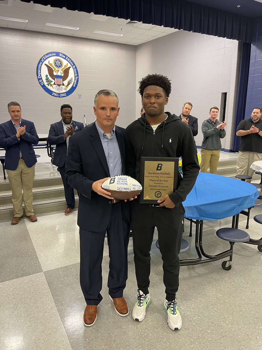Buckhorn Football (@bucks_football1) on Twitter photo <a href="/iAm_Trob17/">Terrence Robinson</a> The Shelia Swaim Team Remax Unlimited Player of the Year. Team Captain, All Region, North- South All Star, and 1st player to rush for over 1,000 yards since 2010. One word comes to mind to describe T-Rob, COMPETITOR!!! <a href="/iAm_Trob17/">Terrence Robinson</a> The Shelia Swaim Team Remax Unlimited Player of the Year. Team Captain, All Region, North- South All Star, and 1st player to rush for over 1,000 yards since 2010. One word comes to mind to describe T-Rob, COMPETITOR!!!