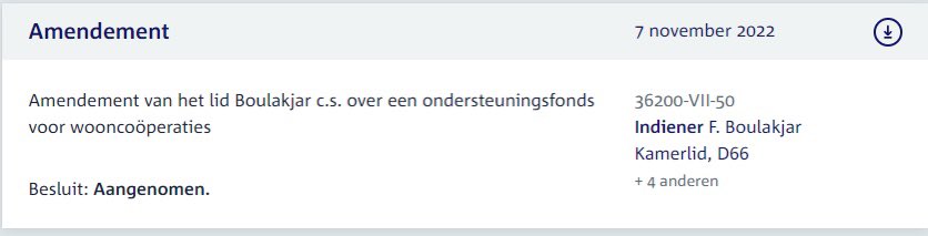Steeds meer mensen willen onafhankelijk van een projectontwikkelaar of woningbouwcorporatie samen aan de slag om hun droomhuis te bouwen. 

Blij dat mijn voorstel zojuist is aangenomen! Er komt geld voor een landelijk fonds om mensen hierbij te helpen.