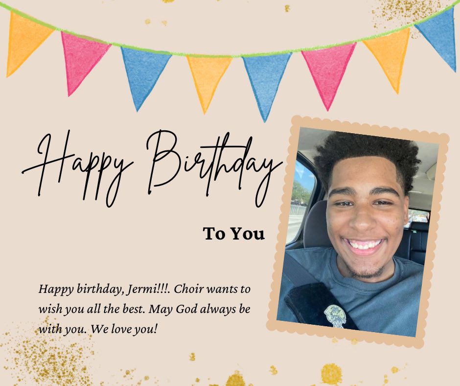Happy birthday Jermi!!!! Since is his bday get to know him🥰

He is 18
Fun fact: Like to dance, funny, loud, and all around a good friend 😊
First year in Choir but he also plays piano 
His fav food is Pasta
Have a great day Jermi🥳