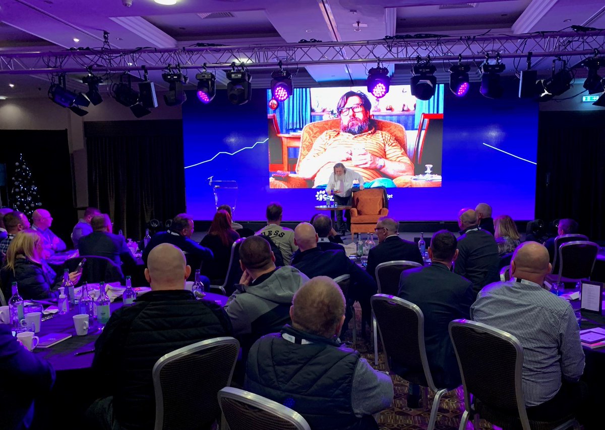 The one and only Ricky Tomlinson - our second keynote speaker of the day. A man who has so many stories to tell. An amazing speaker. #rickytomlinson #togetherwecan #careshopconference