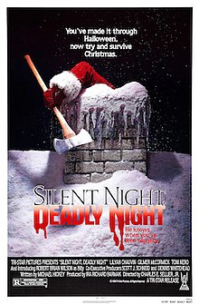 HorrorSeen's tweet photo. Advent Calendar Horror #24daysofchristmashorror
#Day8 Silent Night, Deadly Night (1984)

Little Billy witnesses his parents getting killed by Santa after being warned by his senile grandpa that Santa punishes those who are naughty. Now Billy is 18 and out of the orphanage! https://t.co/sAHEipenR3