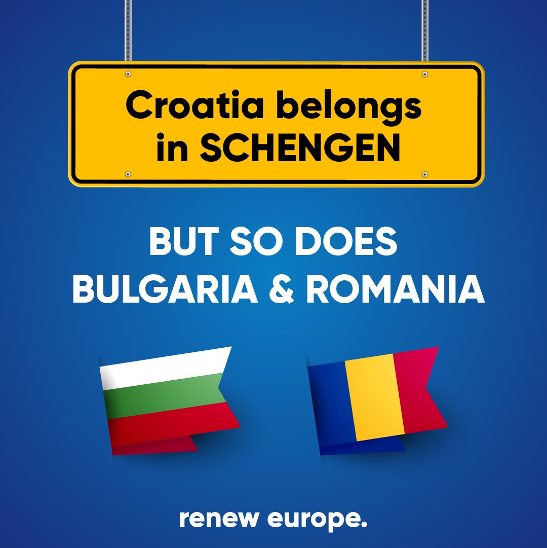 Renew Europe on X: "Croatia belongs in Schengen, but so does Romania &  Bulgaria! & citizens are no less Europeans than anyone else, and  it's long overdue that we end this discriminatory