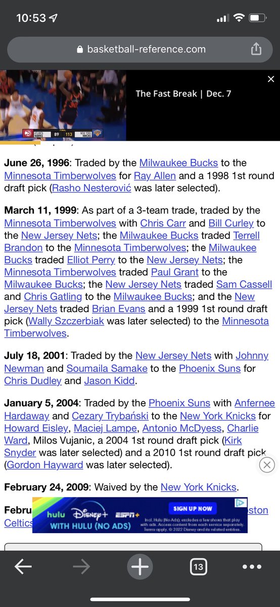 Greg Witmer (@sirmon_nation) on Twitter photo Stephon Marbury’s <a href="/bball_ref/">Basketball Reference</a> page should be hung in the Louvre. A 2010 first traded in 2004! Stephon Marbury’s <a href="/bball_ref/">Basketball Reference</a> page should be hung in the Louvre. A 2010 first traded in 2004!