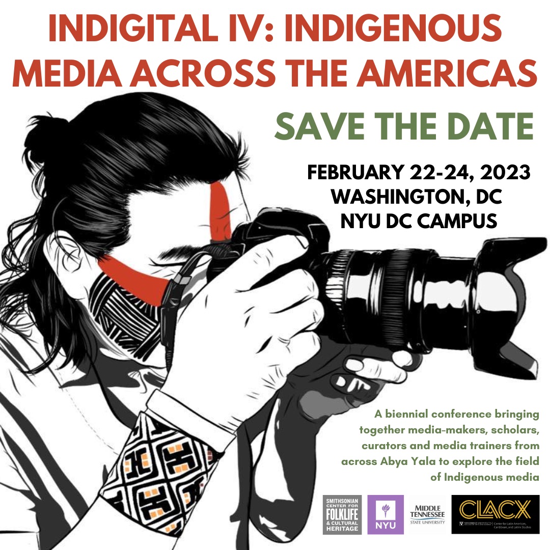 SmithsonianFolk's tweet photo. After a three-year hiatus, the InDigital conference returns to explore, discuss, and engage with Indigenous media produced across North and South America. Presented with @VanderbiltCLACX, our call for abstracts closes December 31.

Conference info: https://t.co/tIjAQnkgt5 https://t.co/AXOrB1YOfs