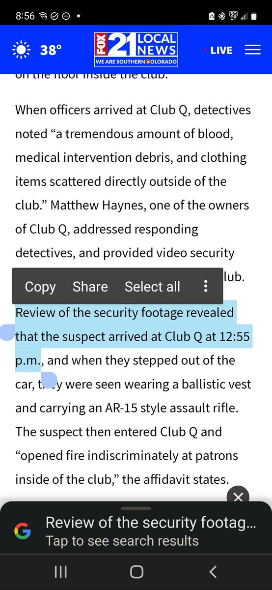 Jra4U's tweet photo. @FOX21News I appreciate the policy regarding not "glorifying" the alleged shooter. ... This story has a typo. Given how much local electeds are blaming media for reporting facts &amp; "politicization," just wanna note that fix. ...

Thanks for the coverage. We deserve to know the facts. https://t.co/st25UJsUK2