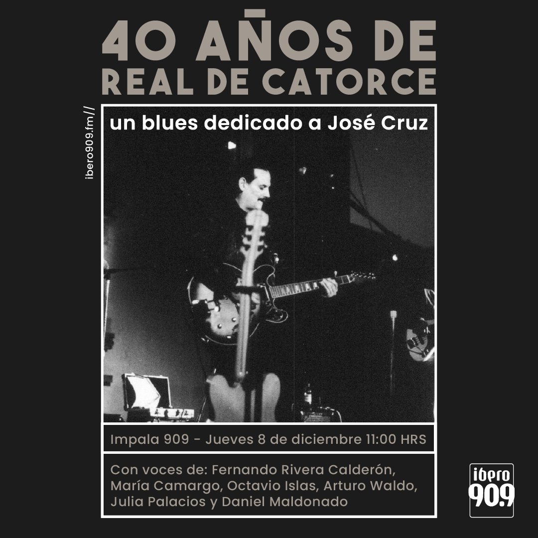 ¡Hoy en el <a href="/impala909/">Impala909</a> tenemos un especial dedicado a un grande del blues mexicano: <a href="/RealDe14_mx/">Real de Catorce</a>! 

Con <a href="/elvisnoelvis/">Daniel Maldonado.</a> 
Invitados <a href="/JuliaPalacios/">Julia Palacios</a> <a href="/arturo_waldo/">Arturo Waldo</a> <a href="/monocordio/">Fernando Rivera C.</a> María Camargo y Octavio Islas.  

Sintoniza 11AM vía FM o ibero909.fm