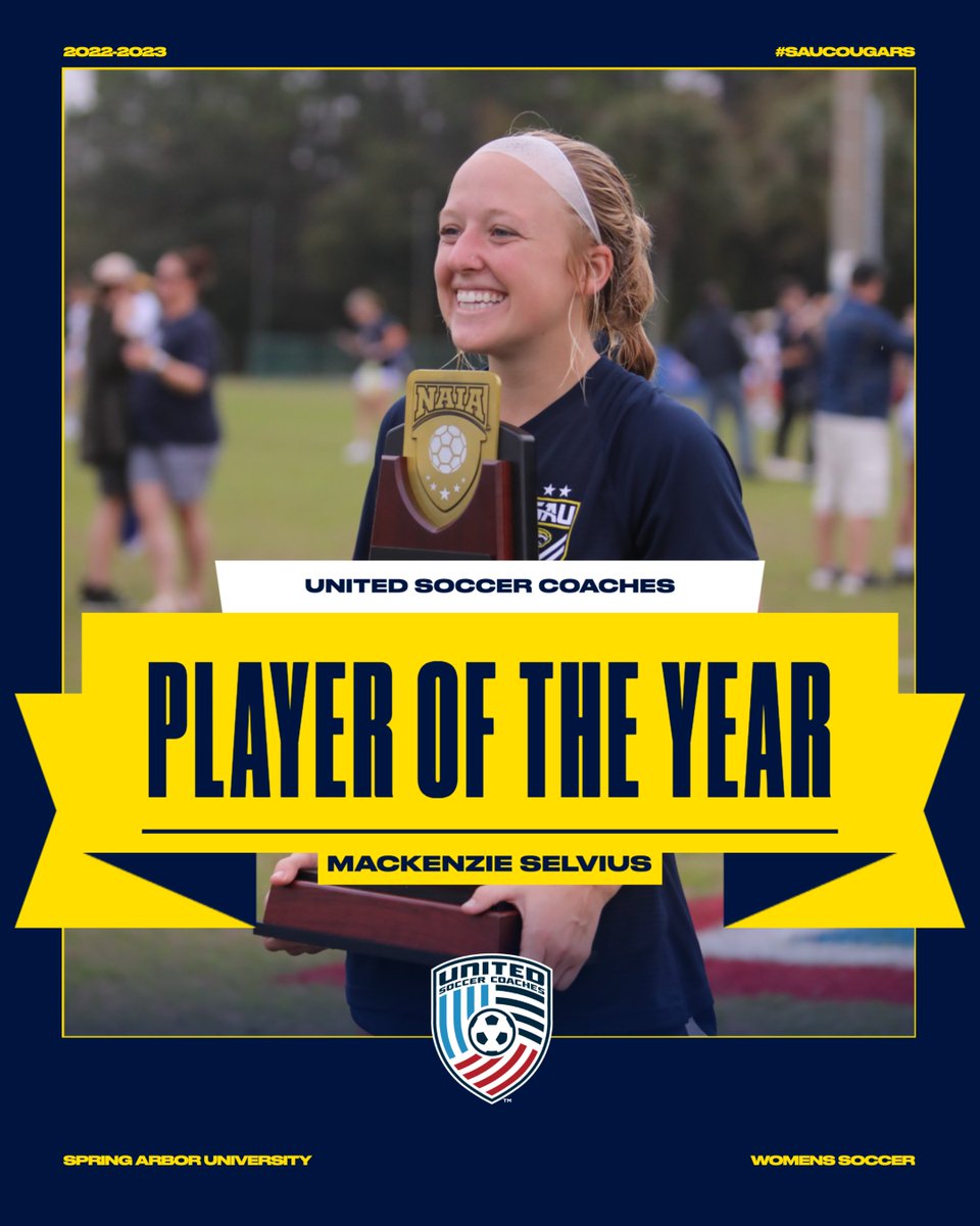 Mackenzie Selvius is your 2022 <a href="/UnitedCoaches/">United Soccer Coaches</a> Player of the Year🏅

#SAUCougars | <a href="/SAUCougarsWSOC/">SAU Women's Soccer</a>