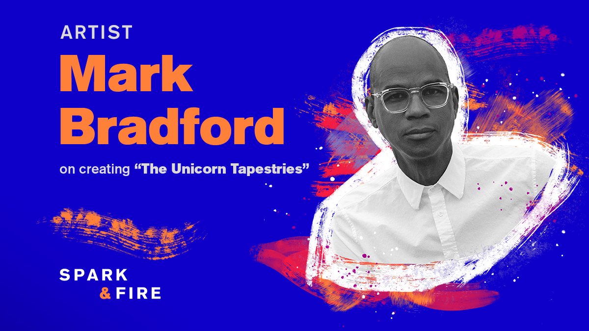No one in the art world has a voice like #MarkBradford. From hair stylist to <a href="/ArtBasel/">Art Basel</a> veteran, collected in the @MetMuseum &amp; <a href="/LACMA/">LACMA</a>

He shares his story &amp; hilarious wisdom on fueling your own creativity. 
The secret? Go find the milk.🥛 
He explains:
listen.sparkandfire.com/MarkBradford