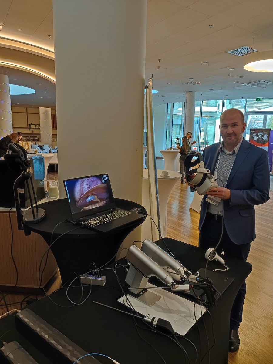 KrnLabs's tweet photo. #KrnLabs is all setup for #MEDmeetsTECH! Today we are demoing our #haptics #surgical #vr #simulation Come check our booth. #MedEd #mededtech #MedTwitter https://t.co/Aeozhu2iFV