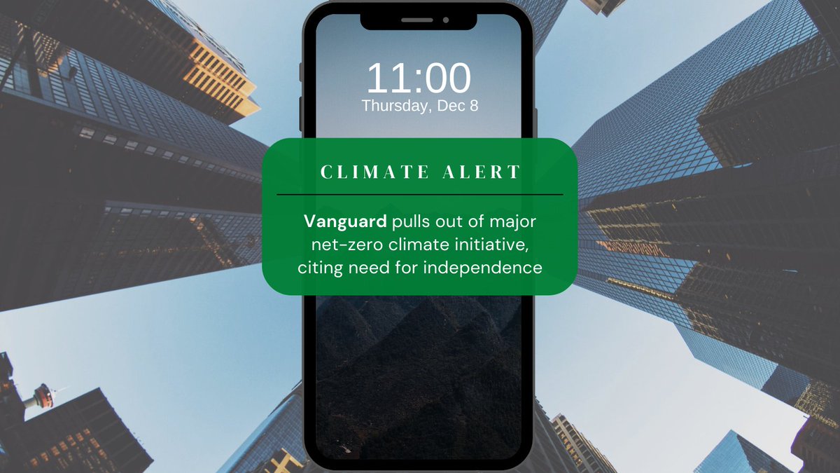 Vanguard just pulled out of a major net-zero investment industry initiative.

Once again, we're reminded to keep an eye on what financial institutions are doing to the planet with our money 😐

Read more: loom.ly/Aaq9Pb8

#greenportfolio #climatenews #sustainableinvesting
