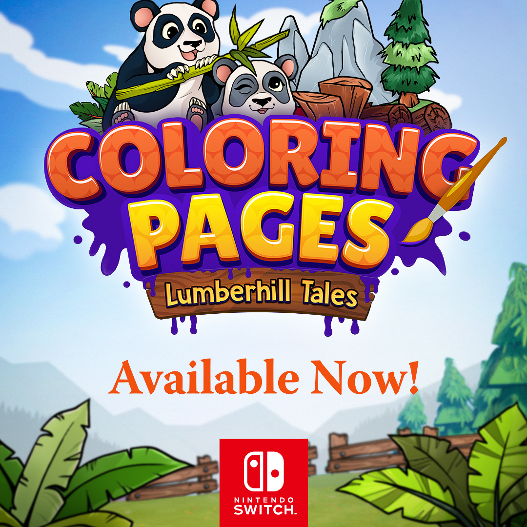 Lumberjacks! 🎨 Coloring Pages: Lumberhill Tales, a digital coloring book from Happy Little Moments and based on the multiplayer party game #Lumberhill, is available now for #NintendoSwitch for free with paid DLCs. Iron your flannel and prepare your painting brush! 🌲
