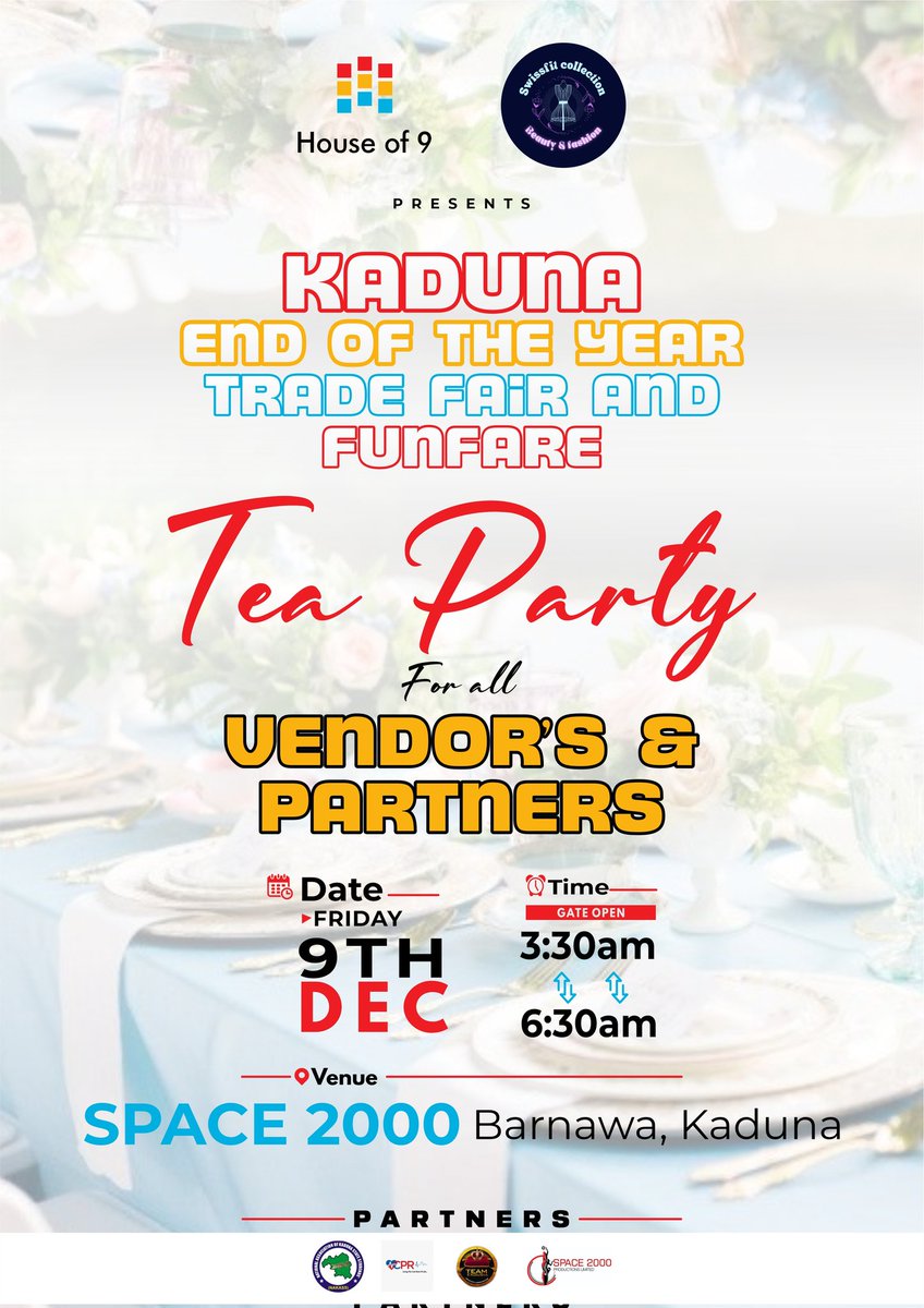 iam_venzan's tweet photo. GET READY FOR A FUN EXPERIENCE 
KADUNA END OF YEAR TRADE FAIR
@Houseof9_ 
#houseof9KEYF

DATE: 17TH.DEC 
VENUE: SPACE 2000 BARNAWA

TICKETS ARE AVAILABLE ONLINE👇
https://t.co/FgtPJOhKq6

DISCOUNT ON TICKETS FOR STUDENTS  AND VENDORS

cc:@Mr_idonShow 
@Chongai_skd https://t.co/xCpHsEz89u