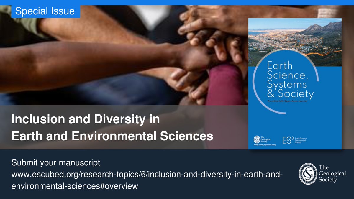GeolSoc's tweet photo. This special issue of Earth Science, Systems and Society (ES3) addresses inclusion, diversity, equality and social justice within Earth and Environmental Sciences, open for submissions at https://t.co/1VWYU62fgf #Geology #Geoscience #EarthScience https://t.co/6Z2Jw4iEuh