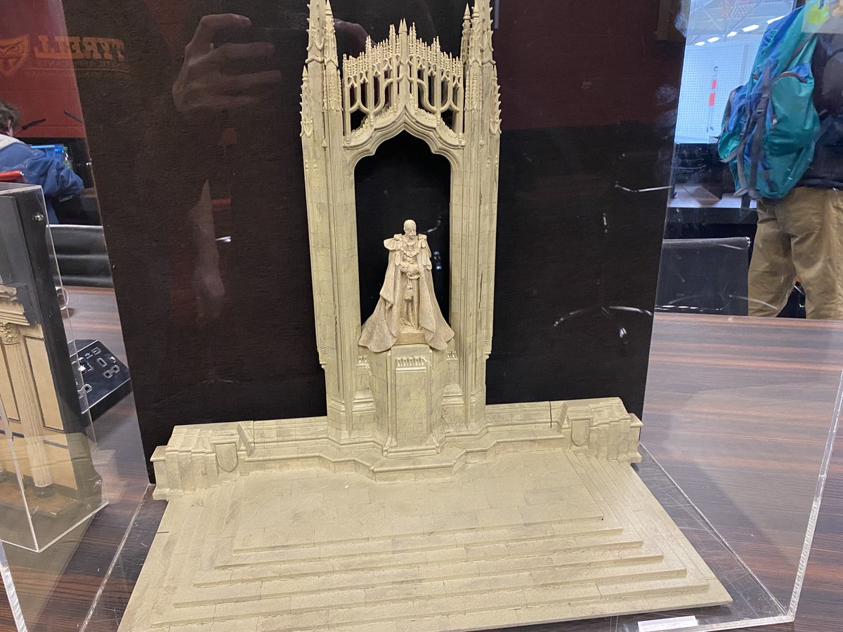 This incredibly detailed 1938 model is of Giles Gilbert Scott's design of the plinth for William Reid Dick's sculpture of King George V in Westminster. The ornate canopy was never built after being criticised for drawing attention away from the statue itself.