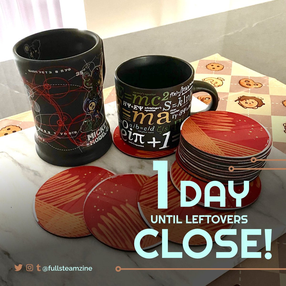FullSteamZine's tweet photo. 🚀Leftovers close TOMORROW🚀

Get your STEAM coasters, lanyards, and prints now! There'll be no more sales after tomorrow! This is your last chance!

🤖https://t.co/MFokoHzG1V https://t.co/61lfVlUaux