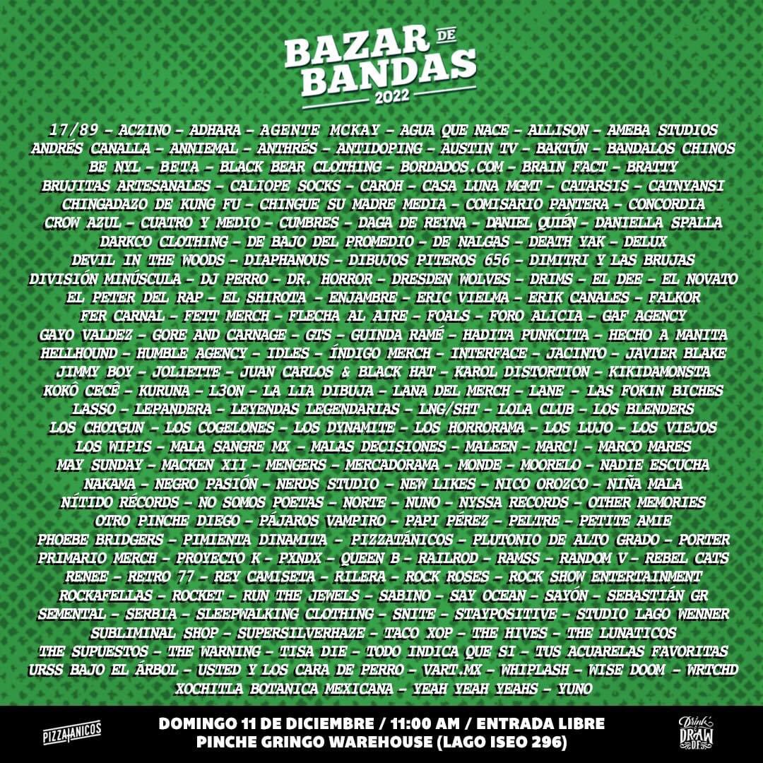 antidopingmx's tweet image. Familia de CDMX, la merch oficial de  Antidoping estará presente en el Bazar de Bandas 2022 (Navideño) este Domingo 11 de Diciembre en Pinche Gringo BBQ, puertas abren a las 11 AM y el acceso es para todas las edades ¡Te esperamos! 💚💛❤️ 

#bazardebandas #antidopingreggae