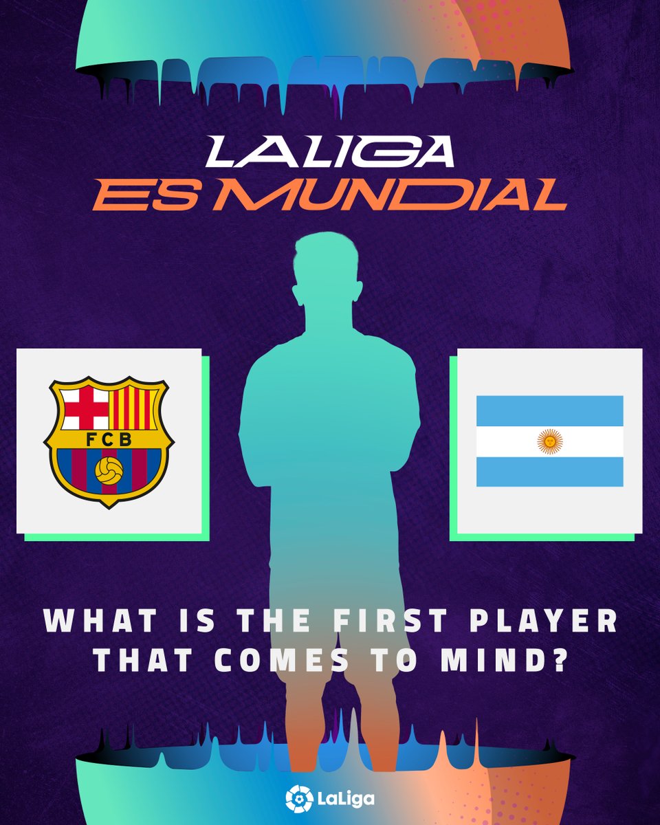 💙❤ <a href="/FCBarcelona_es/">FC Barcelona</a> + 🇦🇷

👤 El primer jugador en el que piensas  es ___________. 

🌍 #LaLigaEsMundial 🌍