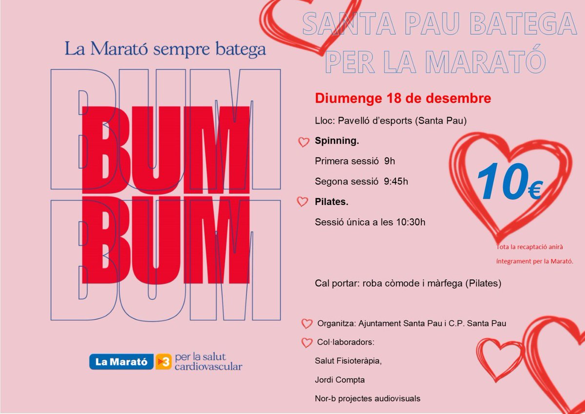 Santa Pau batega per la Marató 🫀
Diumenge 18 de desembre vine a bategar amb nosaltres ⬇️ <a href="/LaMaratoTV3_SVH/">LaMaratóTV3_SVH</a> #lamaratótv3