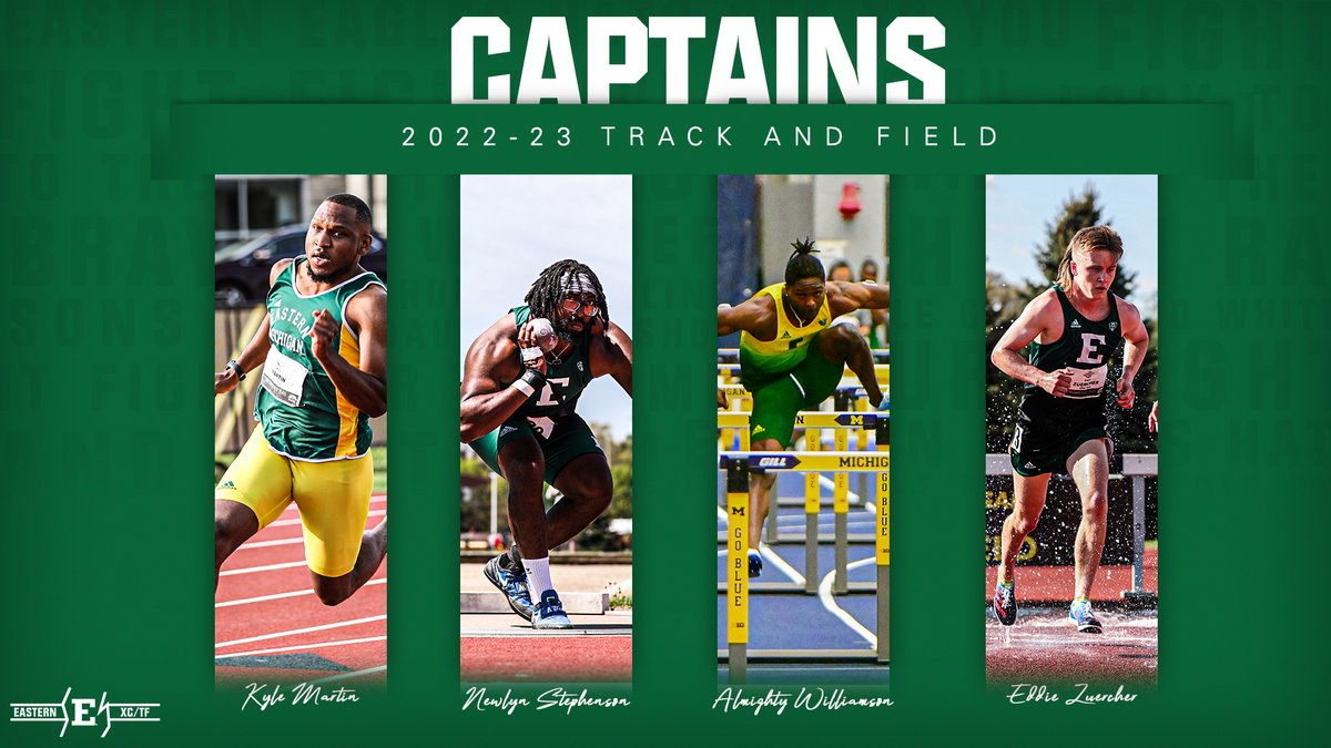 EMUXC_TF's tweet photo. Your 2022-23 𝙏𝙧𝙖𝙘𝙠 𝙖𝙣𝙙 𝙁𝙞𝙚𝙡𝙙 𝘾𝙖𝙥𝙩𝙖𝙞𝙣𝙨‼️

🦅Kyle Martin
🦅@NewlynStephens3
🦅Almighty Williamson
🦅@ZuercherEddie
🦅Tiffany Cernej-Garcia
🦅@_mairedwards 
🦅Julia Pleskaczynska
🦅@chevvy2113 

📰: https://t.co/ABFsOVdpX0

#EMUEagles | #ChampionsBuiltHere https://t.co/wLDiF5fDKL