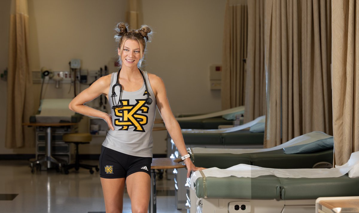 kennesawstate's tweet photo. “It gets busy sometimes but I don’t have any regrets," said @KSUTrackFieldXC star Sarah Hendrick on balancing school and sports. "KSU’s been a great place for me.”

The All-American reflects on her time at KSU before graduating with a nursing degree.

🔗: https://t.co/SJL5a8JolY https://t.co/KEZrdtN0os