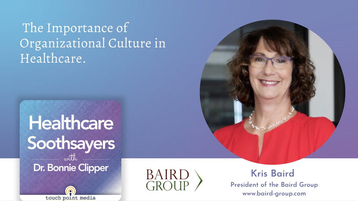 touch point media (@tpmnetwork) on Twitter photo New #HealthcareSoothsayers podcast: Host Bonnie Clipper is joined by guest <a href="/KristinBaird/">Kristin Baird</a>  to discuss how culture requires focus and expertise in order for leaders to create a great culture that the staff wants to remain a part of.
Listen: touchpoint.health/podcast/kris-b… New #HealthcareSoothsayers podcast: Host Bonnie Clipper is joined by guest <a href="/KristinBaird/">Kristin Baird</a>  to discuss how culture requires focus and expertise in order for leaders to create a great culture that the staff wants to remain a part of.
Listen: touchpoint.health/podcast/kris-b…